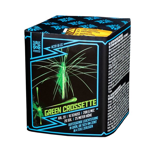 Argento Green Crossette 16-Schuss-Feuerwerk-Batterie
