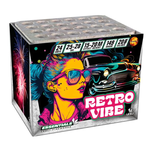 Lesli Retro Vibe 24-Schuss-Feuerwerk-Batterie