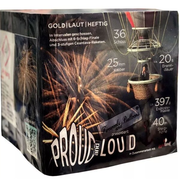 Pyroland Proudandloud 36-Schuss-Feuerwerk-Batterie